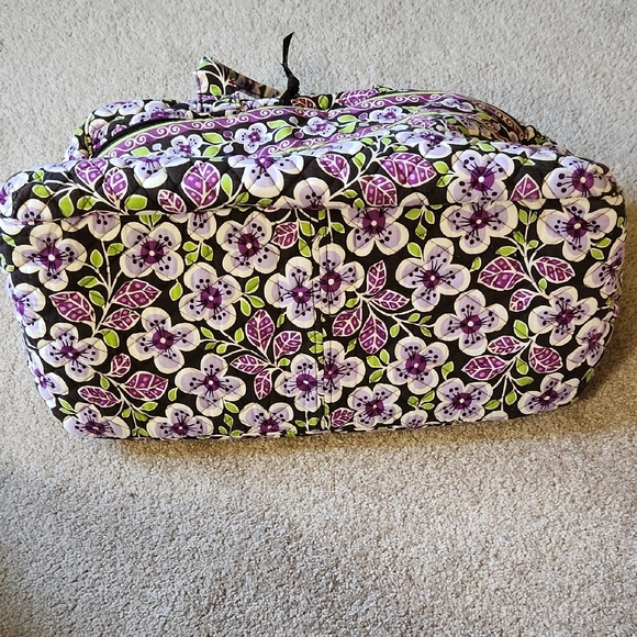 Purple and Green Travel Bag with Floral Design - Picture 6 of 9